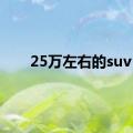 25万左右的suv