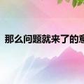 那么问题就来了的意思