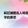 疯狂猜图名人明星四个字的意思