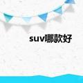 suv哪款好