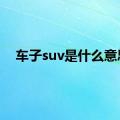 车子suv是什么意思