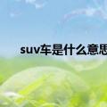 suv车是什么意思