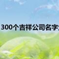 300个吉祥公司名字大全