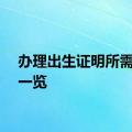 办理出生证明所需材料一览