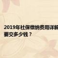 2019年社保缴纳费用详解：你需要交多少钱？