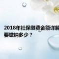 2018年社保缴费金额详解：你需要缴纳多少？